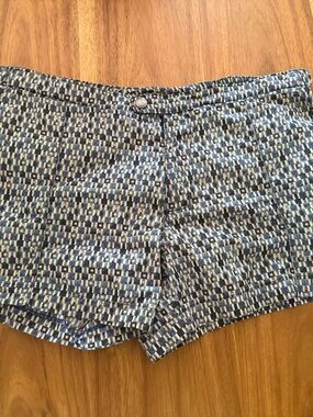 Gucci Blue White Patterned Men's Swim Trunks